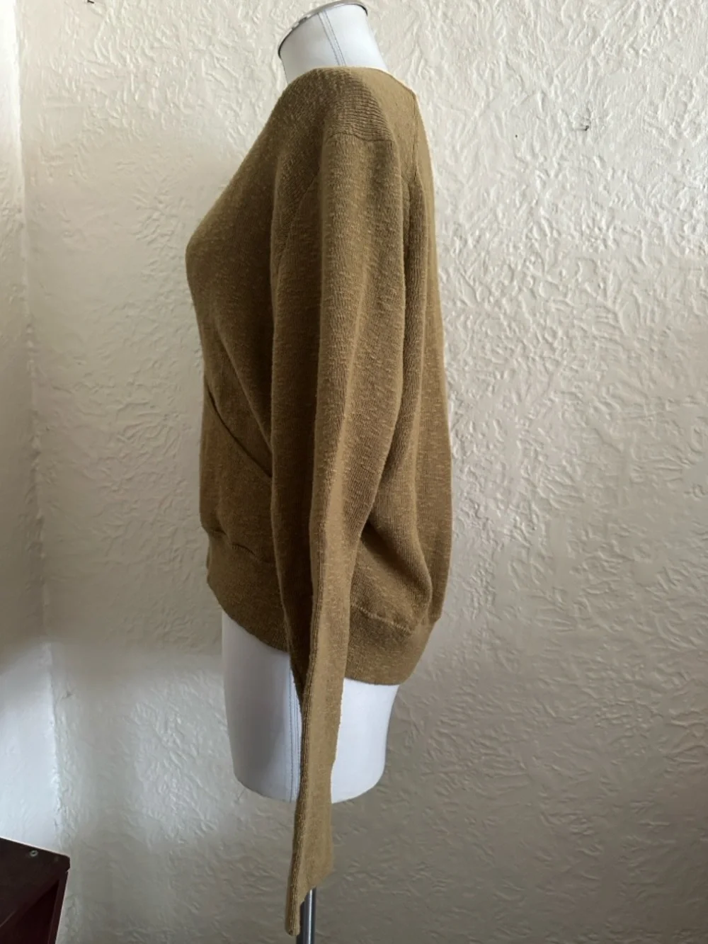 Madewell Wrap Front Pullover Sweater Spiced Olive Brass 2X